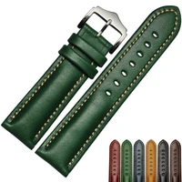 genuine leather bracelet handmade watchband 18 20mm 22mm watch band green blue color wrist watch strap wristwatches wholesale