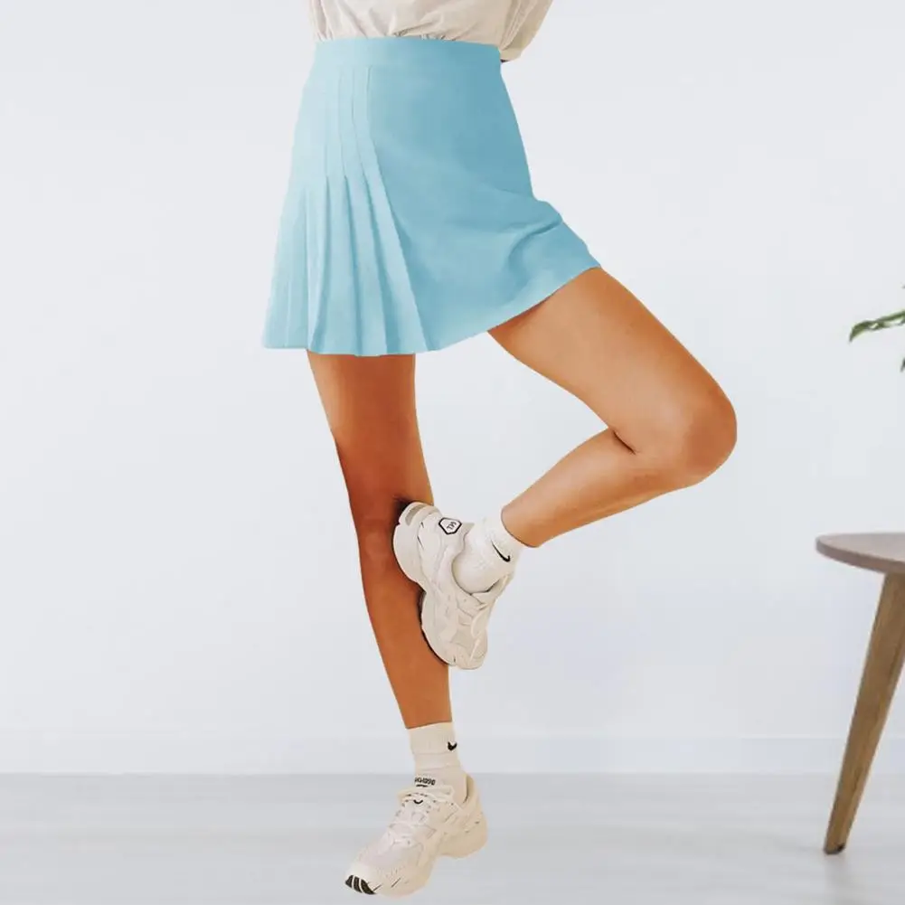 

Женская плиссированная юбка с высокой талией, хлопковое однотонное короткое платье для студентов, однотонная мини-юбка для тенниса, летняя ...