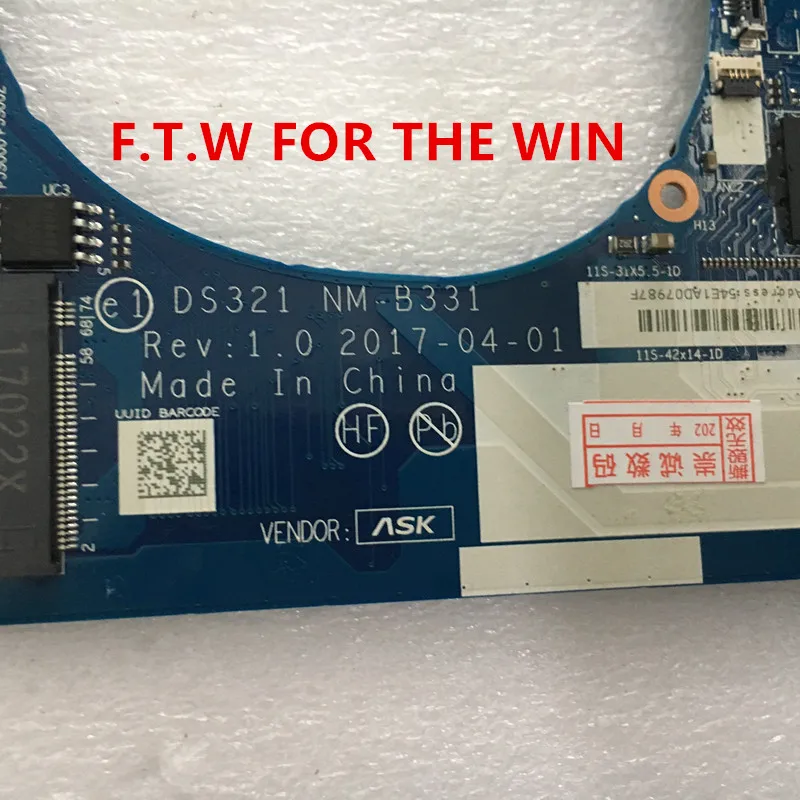 Bestellen MB FÜR Para Lenovo Laptop Motherboard 720S-13IKB CPU I5-7200U UMA 4G FP NM-B331 100% Probado