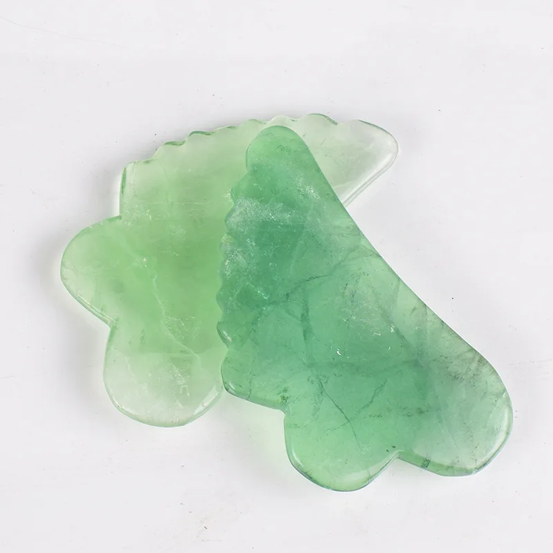 

Colored Fluorite Gouache Scraper Face Massager Natural Gua Sha Stone Facial Eye SPA Acupuncture Scraping Crystal Massage Tool