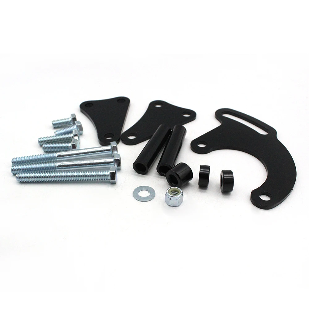 Кронштейн для насоса усилителя руля большого блока Chevy черный длинный/WP 396 427 454 502