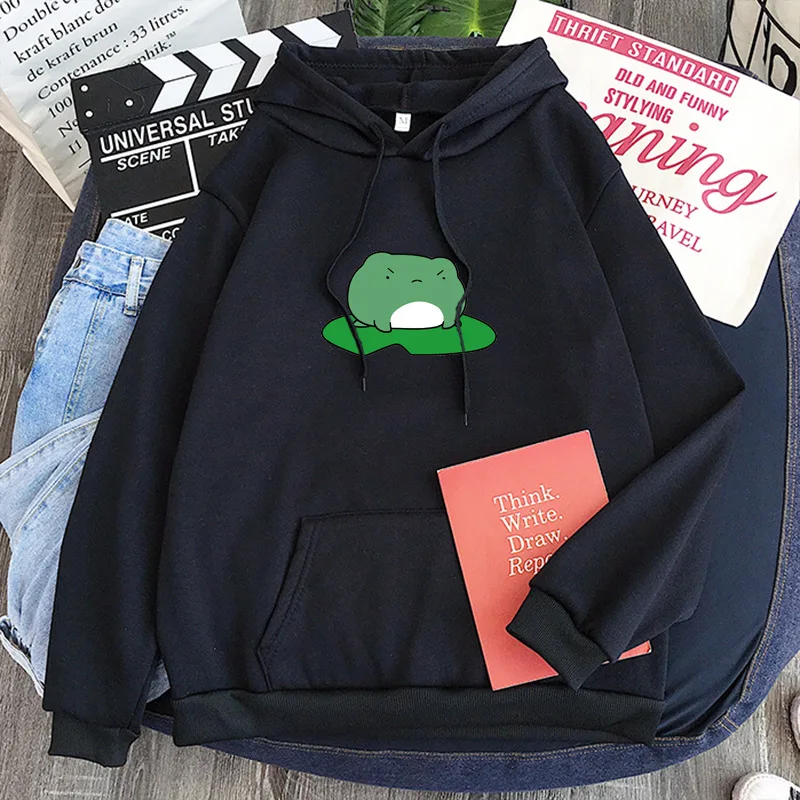 

Skateboard Frog Hoodies Fashion Men Womens Winter Oversized Sweatshirt Hoodies Harajuku Warm Pullover Drawstring Korean Style