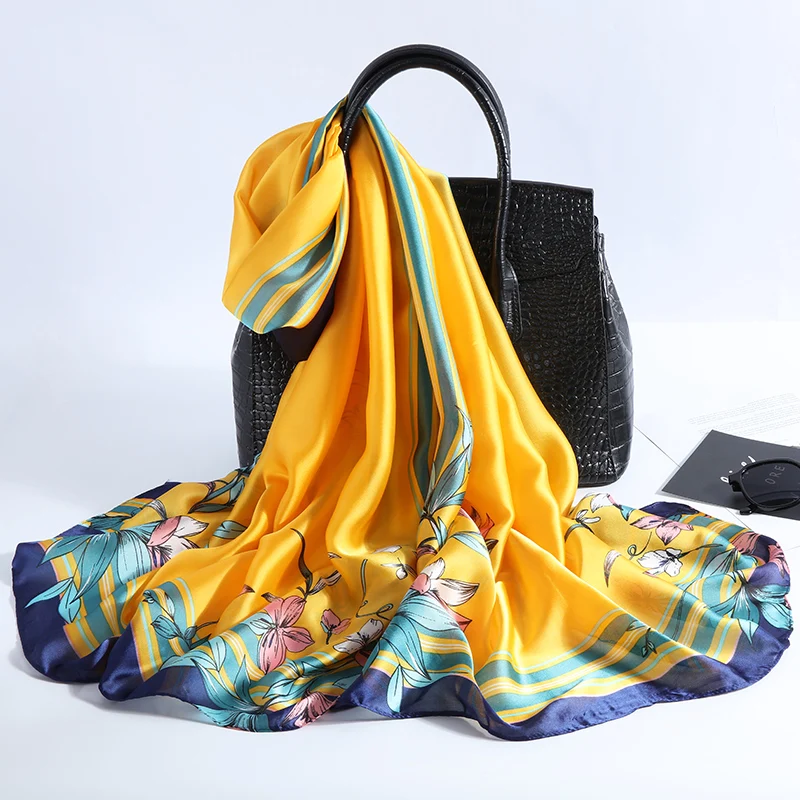 Новый дизайн брендовый весенний осенний зимний женский шарф Гладкий цветок