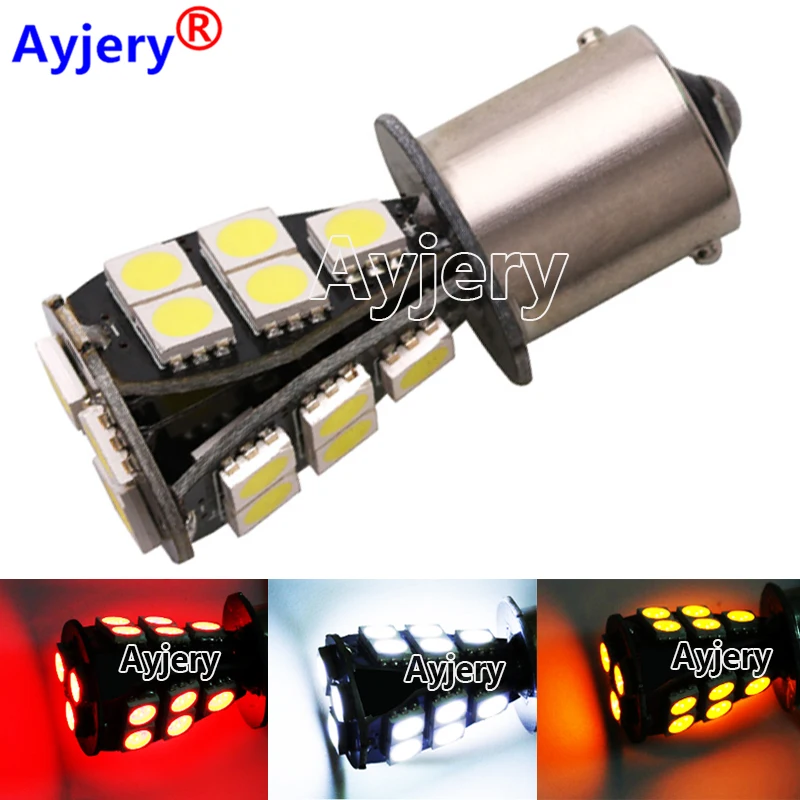 AYJERY 10 шт. CANBUS Error Free S25 1156 BA15S 1157 BAY15D 5050 18 SMD Led Автомобильный парковочный задний