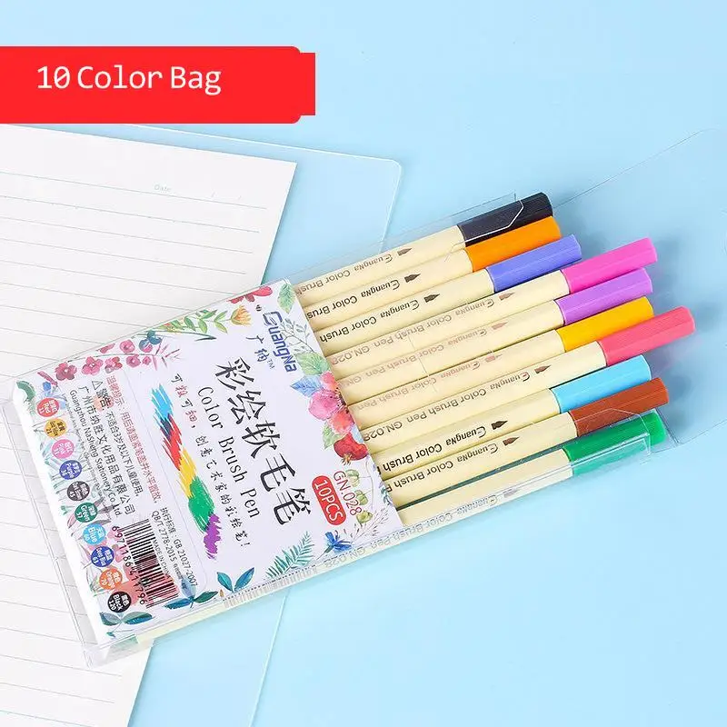 

10 Color Art Color Drawing Marker Pen Hand Account Pen Line Drawing Pens Cartoon Color Painting Watercolor Pens Stationery Set