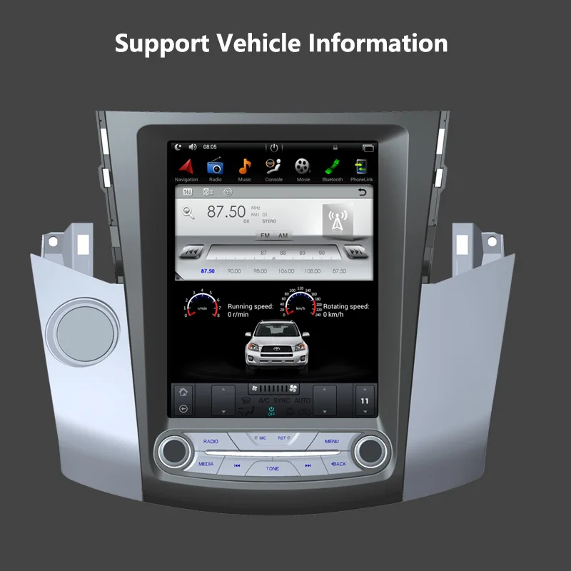 GPS-навигатор в стиле Tesla на Android 9 0 для TOYOTA RAV4 2006-2012 автомобильное радио стерео