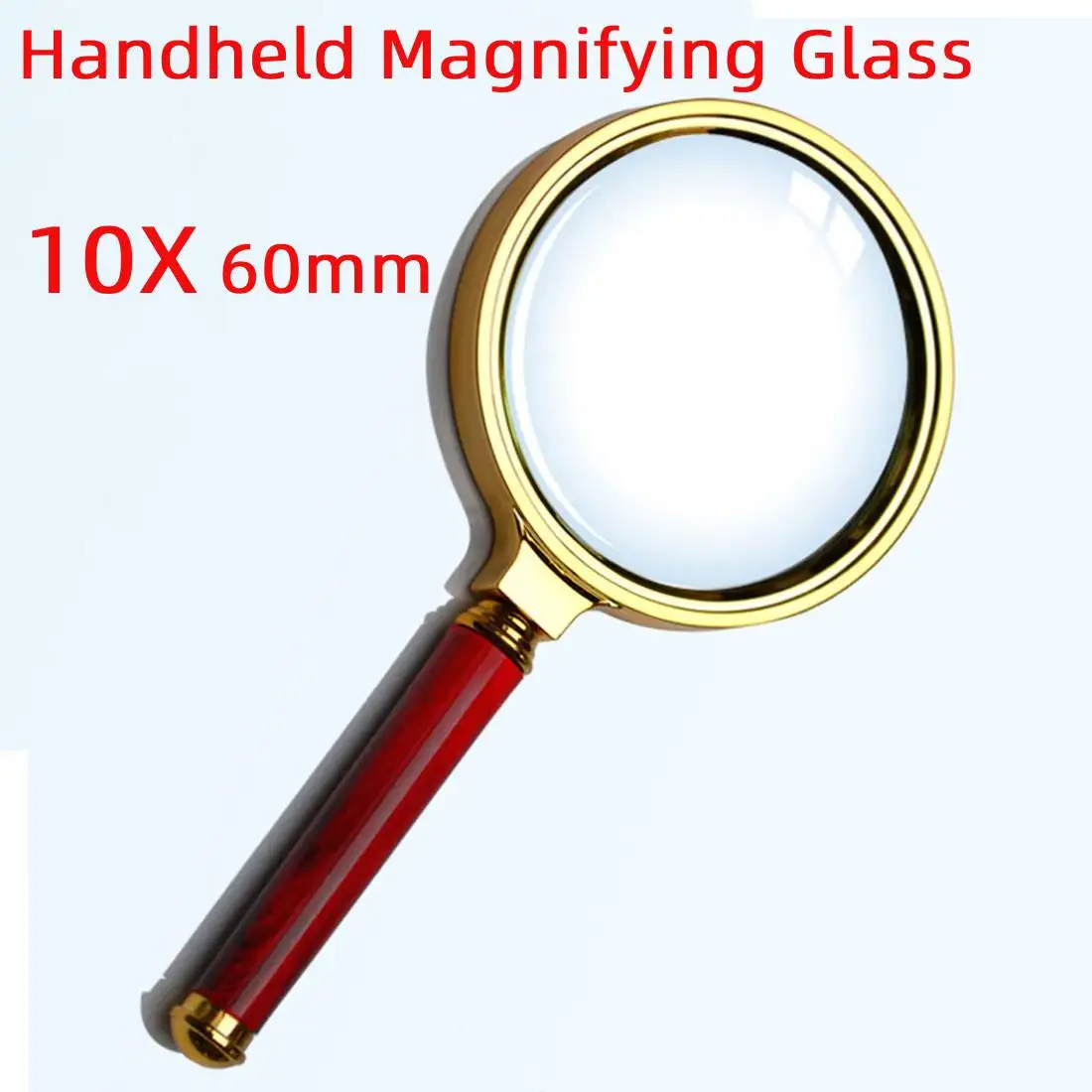 

Magnifying Glass Portable Handheld Magnifier for Jewelry Newspaper Book Reading High Definition Eye Loupe Glass 10X 60mm