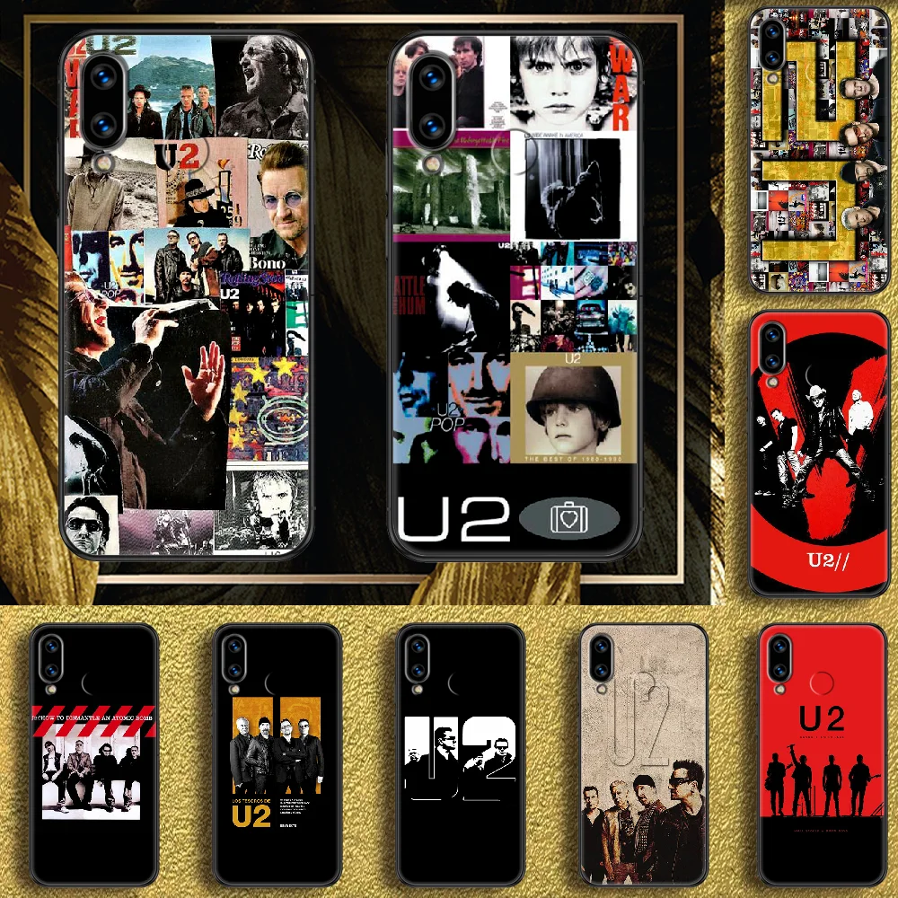 Чехол для телефона U2 Band Rock Huawei Honor 6 7 8 9 10 10i 20 A C X Lite Pro Play черный мягкий чехол модный
