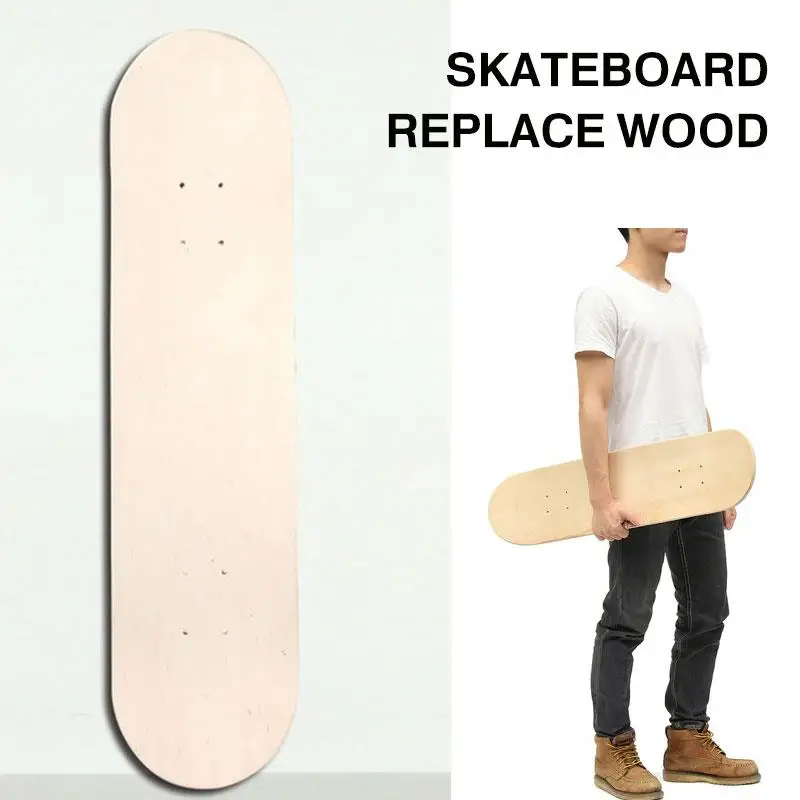 

DIY Wood Double Skate Decks Double Concave Deck Blank Skateboard Decks Durable Sports Contest Replacement Natural Simple