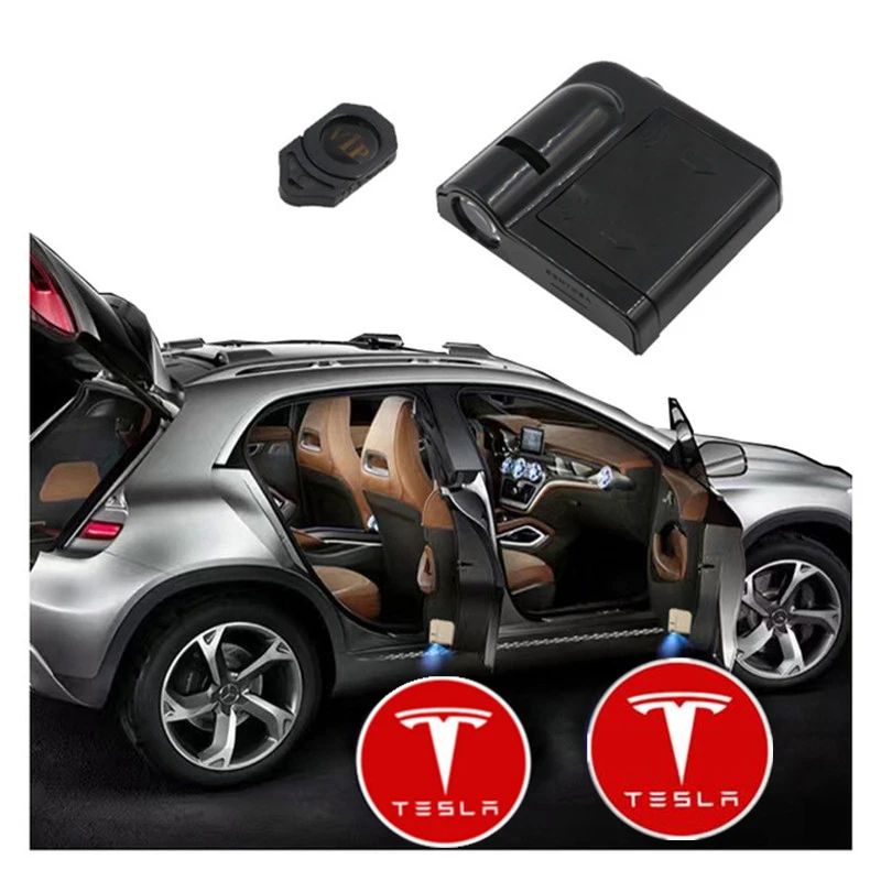 2 шт. для TESLA двери автомобиля Добро пожаловать логотип Светильник проектор для Tesla модель 3 S X проектор Призрак Тень Лампа