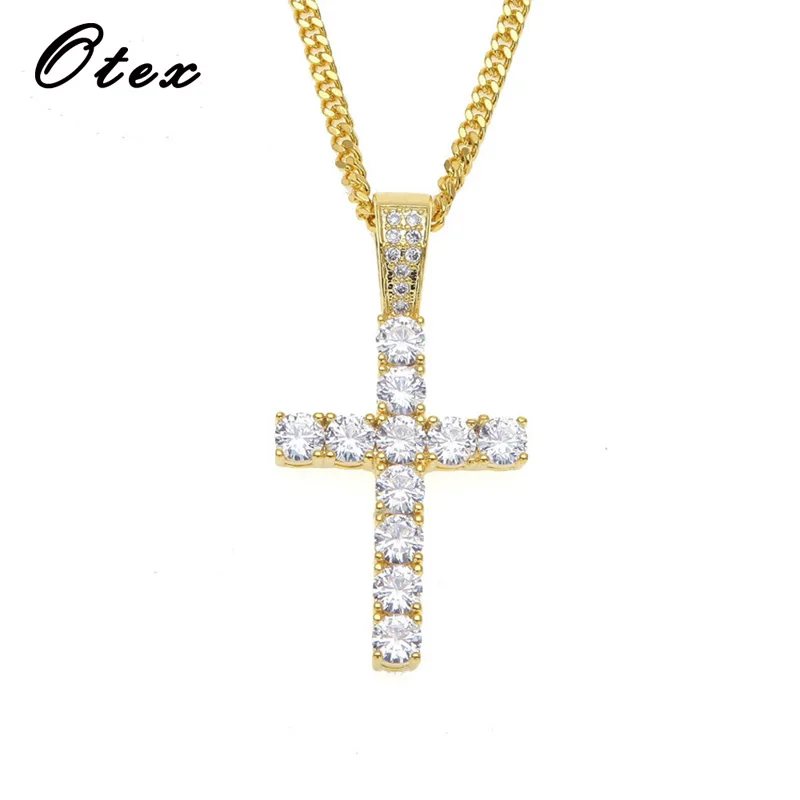 Мужская и женская подвеска из циркона ААА золотого цвета нержавеющей стали