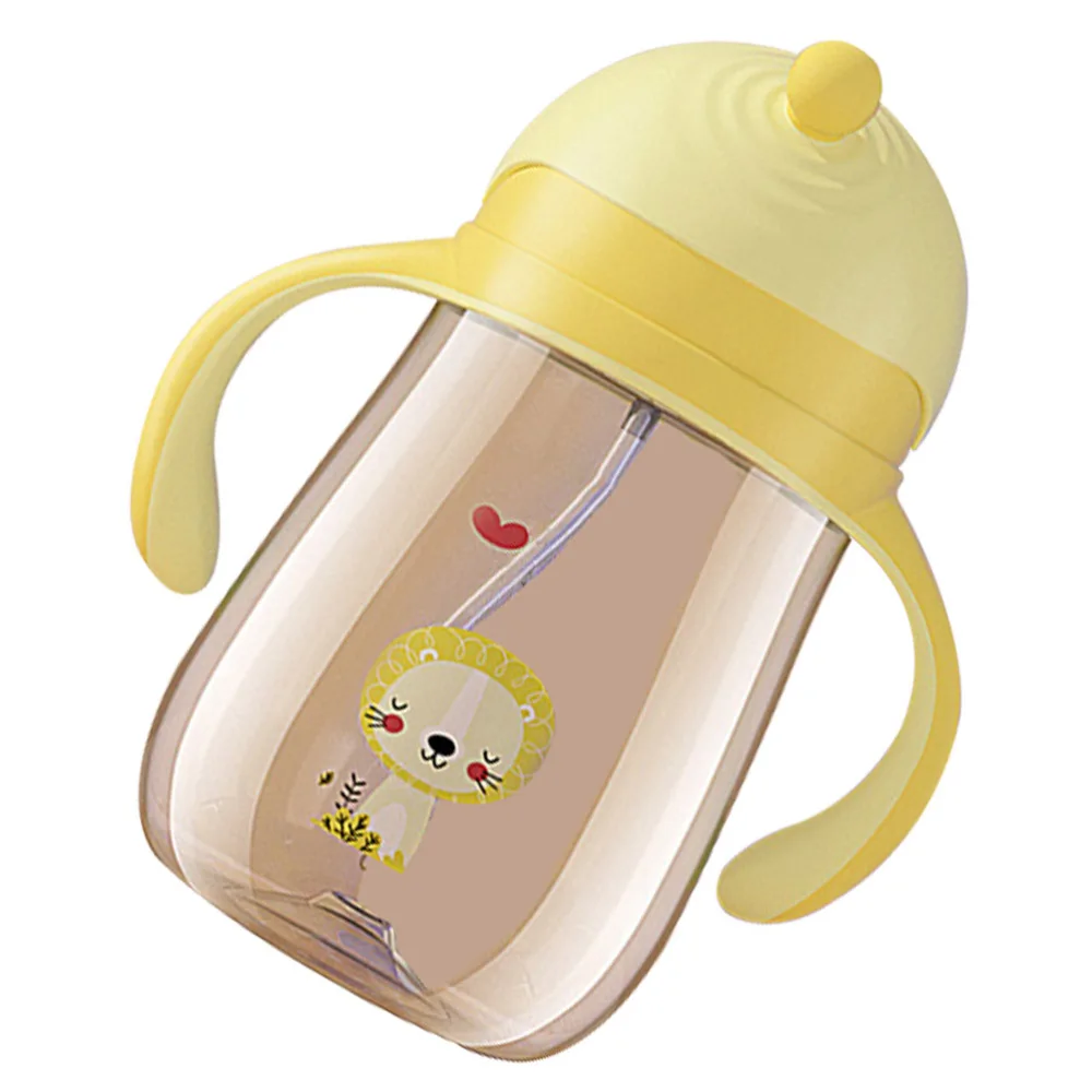 

Adorable Baby Straw Cup Creative Water Cup Double Handle Drink Cup Training Cup