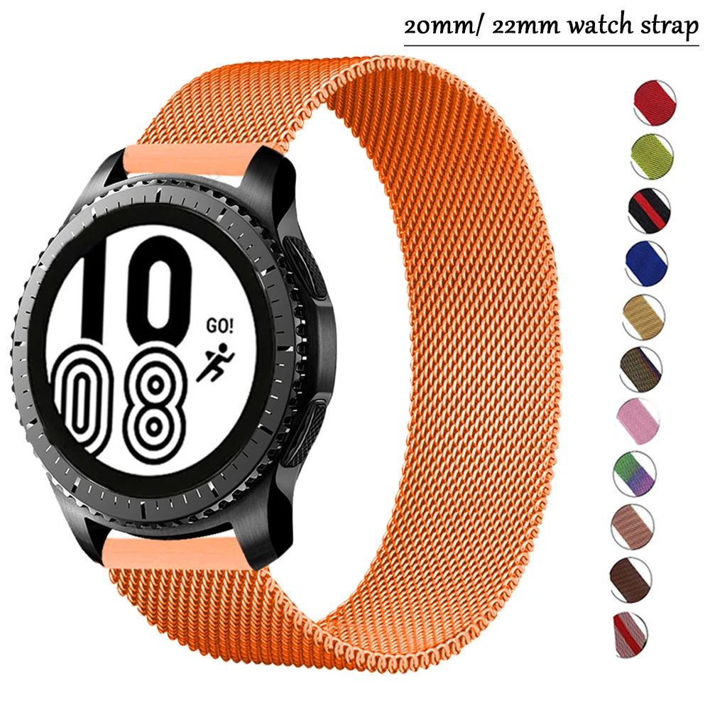 

Magnetic Loop strap For Samsung Galaxy watch 3 45mm 41mm/Active 2 46mm/42mm Gear S3 bracelet Huawei GT/2/2e 20mm/22mm watch band