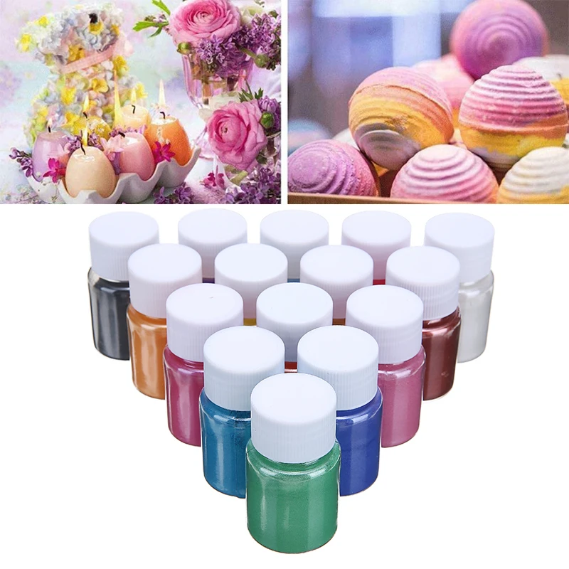 

15 Different Colors Mica Pigment Powder Soap Makeup Nail Art DIY Craft Cosmetics Resin Colorant Dye 15g/bottle