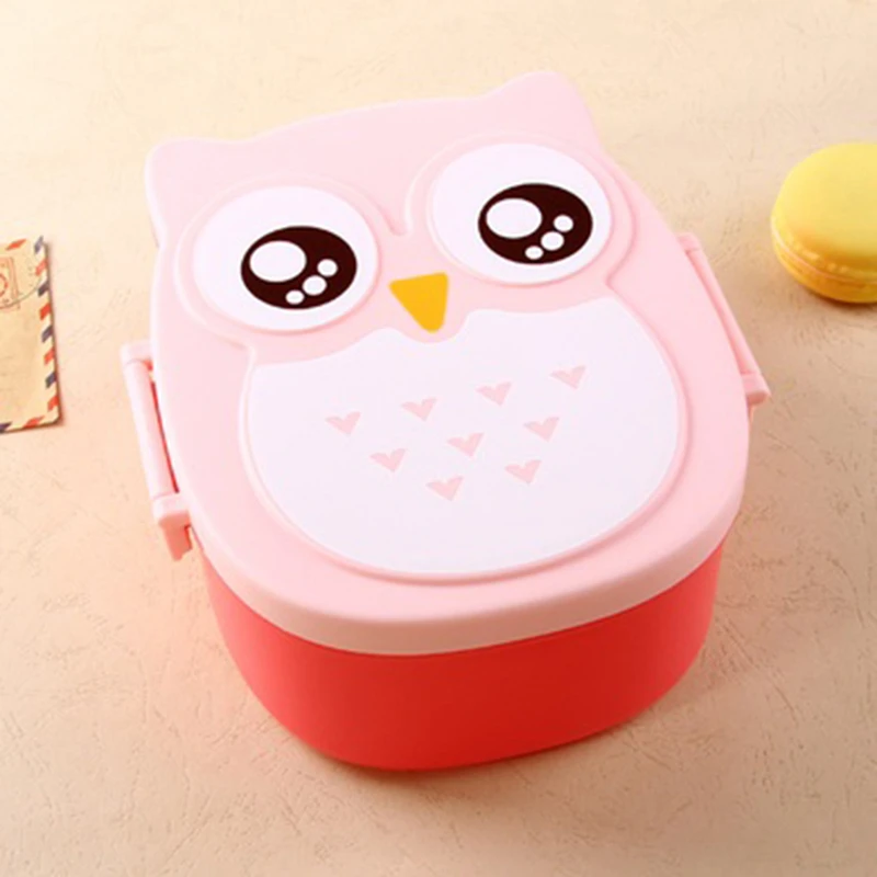 Мультяшный Ланч бокс с совой Портативный японский бенто для детей школьный