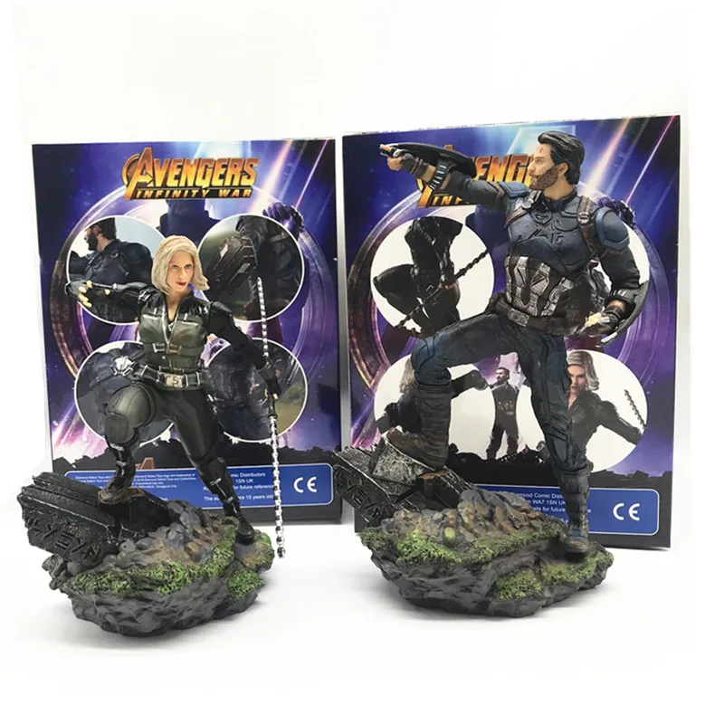 Мстители Infinity War Капитан Америка Черная Вдова статуя фигурки модель украшение