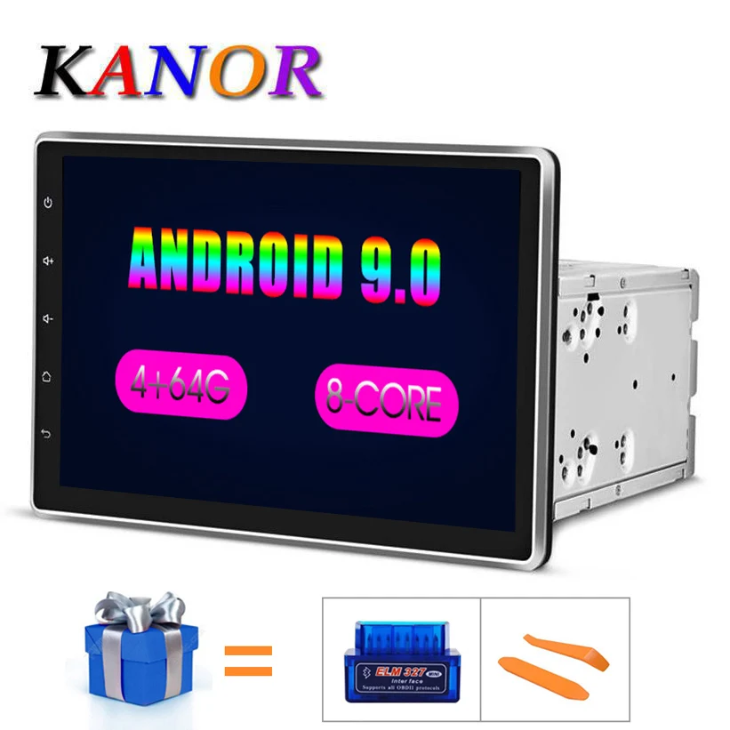 KANOR Android 9,0 Восьмиядерный 4g+ 64g 10,1 дюймов ips 2 din Автомобильный gps dvd-плеер Bluetooth Стерео Авторадио 2din автомобильный радио мультимедиа