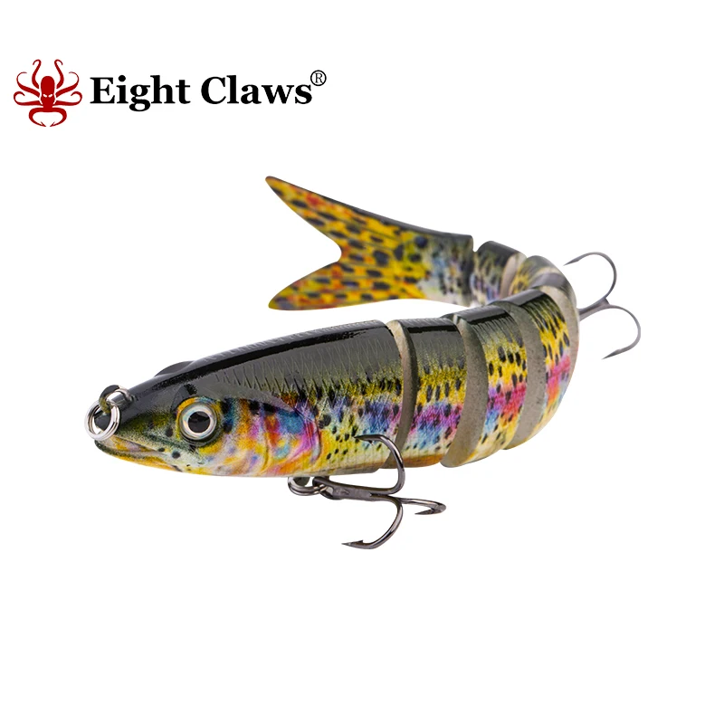 

EIGHT CLAWS 13.5cm 19g Fishing Lure 8 Segment Multi Jointed Artificial Hard Bait with Treble Hook Lifelike Swimbait Crankbaits