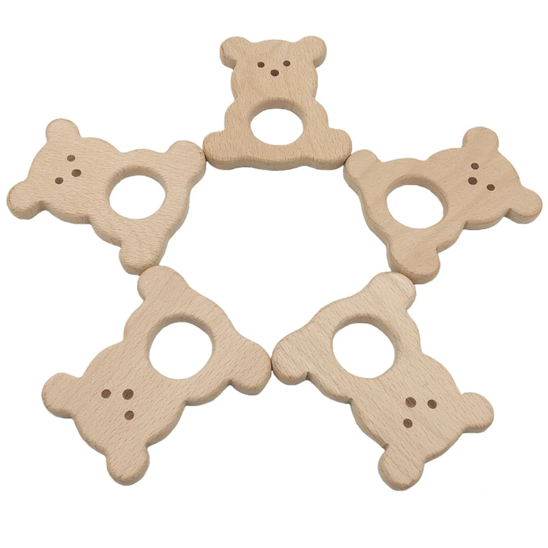 

Handmade Baby Teethers Mom Feeding Natural Beech Wooden Teether Baby Chew Toy