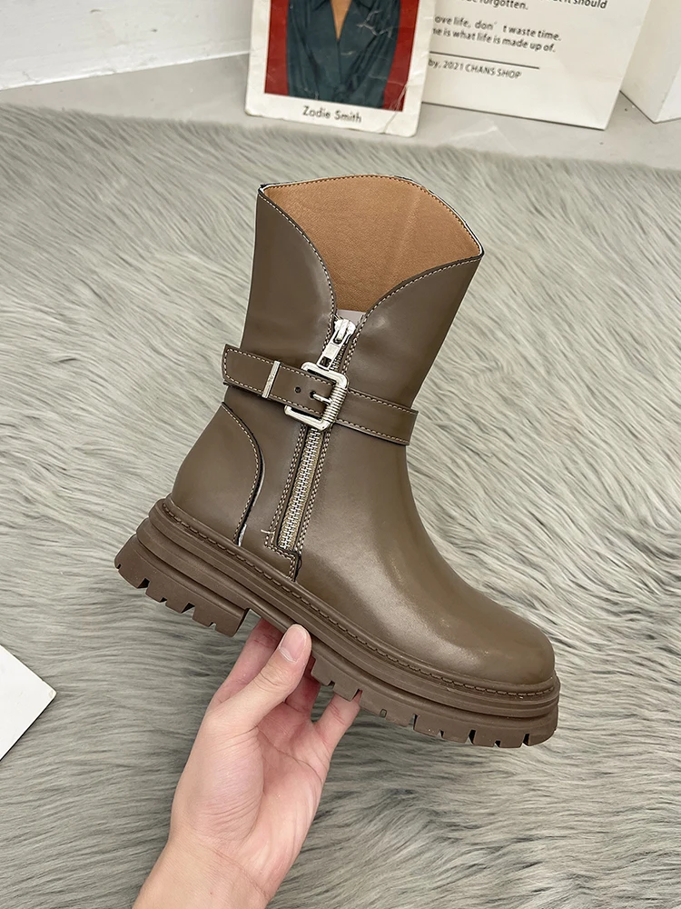 

Короткие женские ботинки, новая обувь на толстой нескользящей подошве, локомотивные Ботинки Martin в стиле ретро, женские ботинки на массивной...