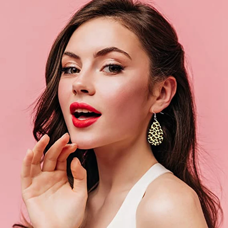 Круглые серьги с сублимационной печатью незавершенные в форме слезы Подвески