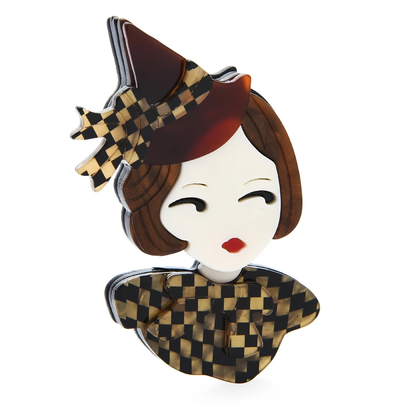 Wuli &amp baby Женская акриловая брошь в виде шляпы 2 цвета |