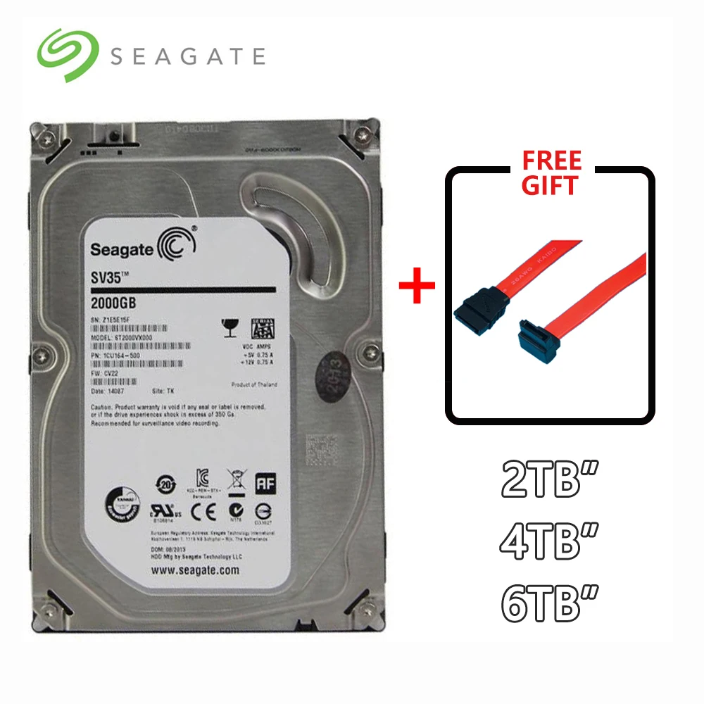 Seagate бренд 2 ТБ 4 6 HDD настольных ПК 3 5 &quotВнутренний механический жесткий диск SATA3