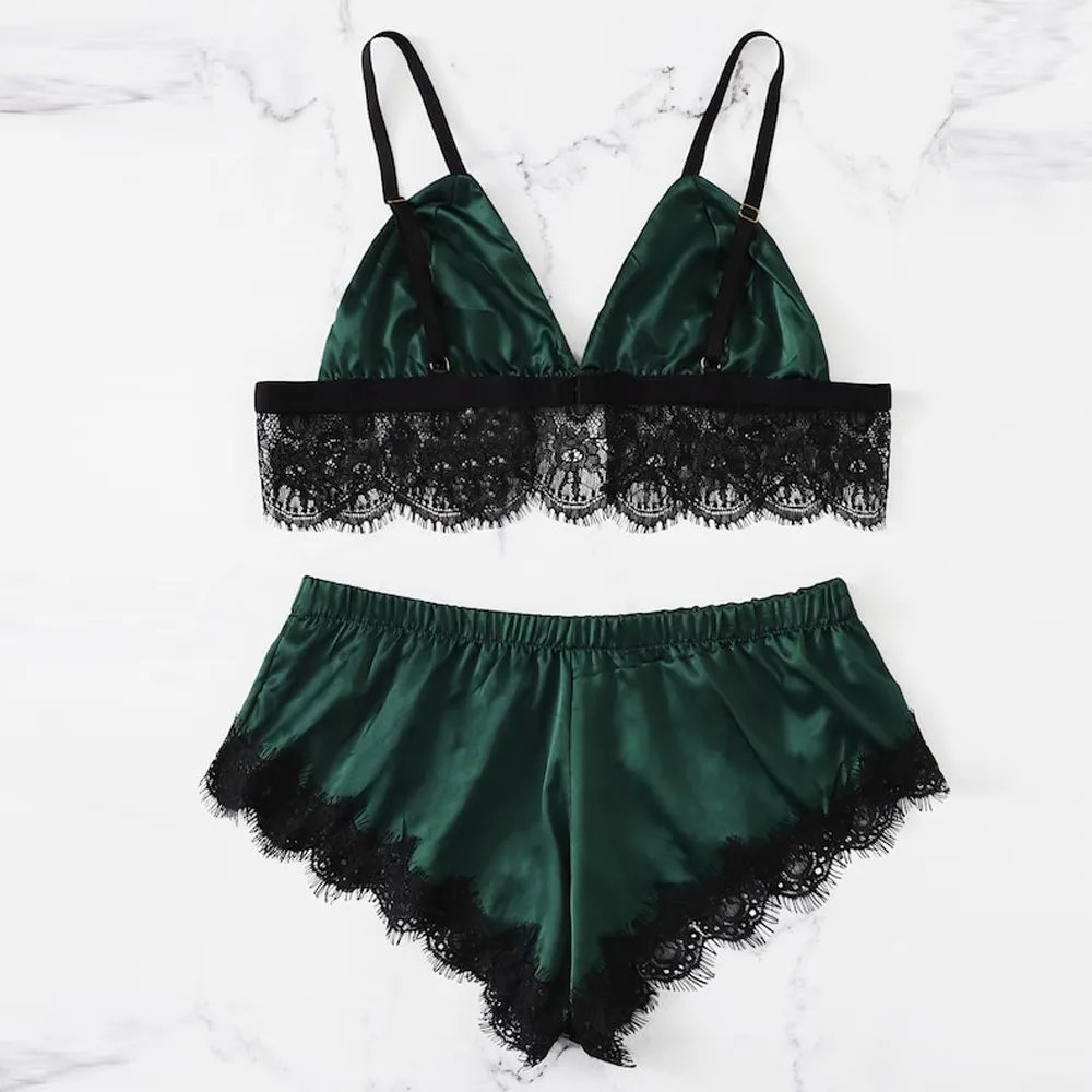 1 комплект Для женщин сексуальная девушка милый зубчатой отделкой кружевное