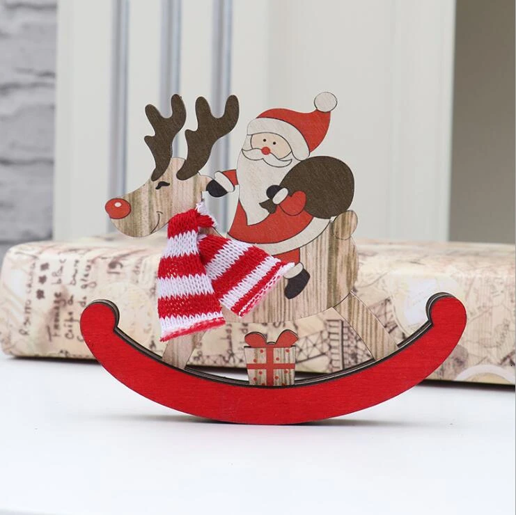Santa Claus 1 шт. Деревянные Подвески в форме рождественской елки DIY Санта-Клаус/Снеговик, Рождественская елка, олень, украшения для рождественской вечеринки, детский подарок - Цвет: Santa Claus
