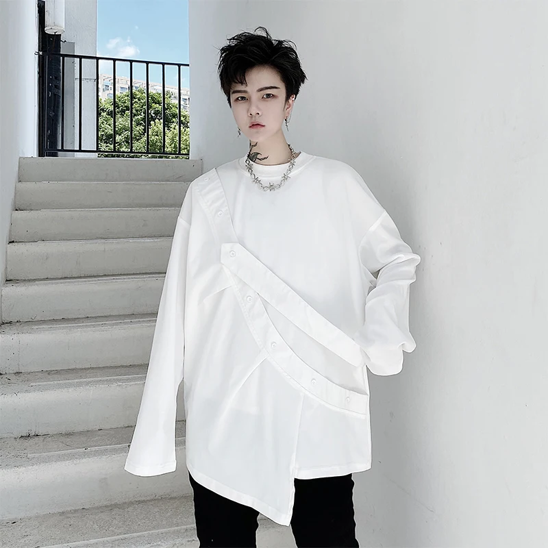 Мужская Уличная одежда в японском Корейском стиле винтажные свободные футболки