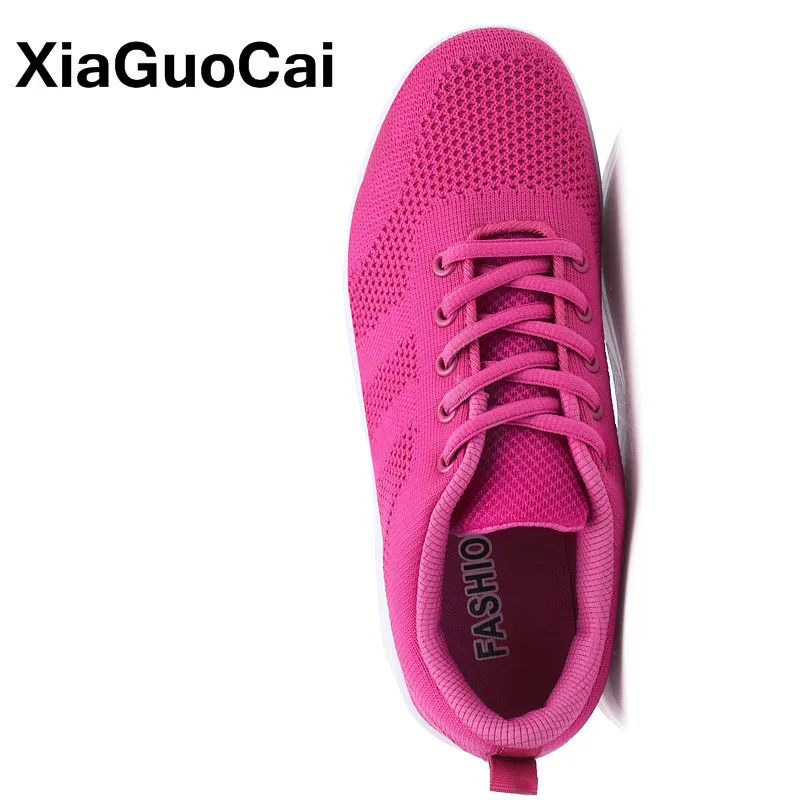 Women Casual Shoes Mesh Flat Platform Shoes Female Knit Cushioning Sneakers Outdoor Spring Autumn Height Increasing Footwear