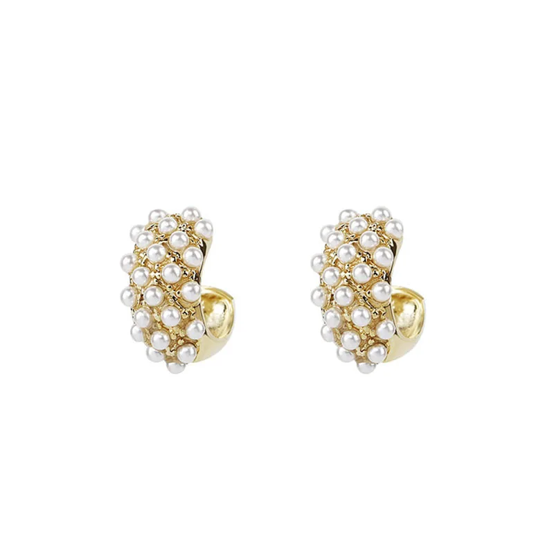 

Fashion Exquisite Zircon Pearl Earrings Woman Simple Cute Star Bear Crystal Statement Earrings Jewelry Gift Korean Earrings