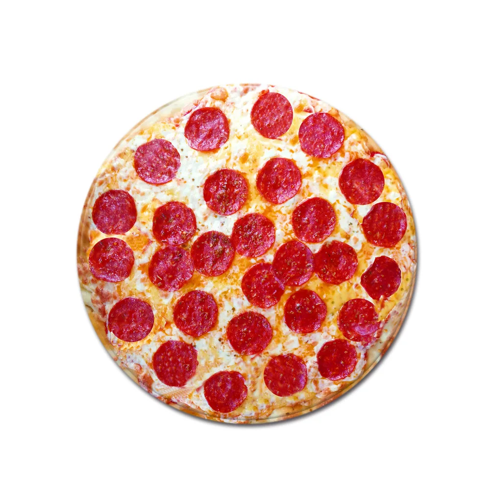 Zeegle Pizza круглый ковер большой для декора гостиной 3d Печатный Впитывающий Коврик