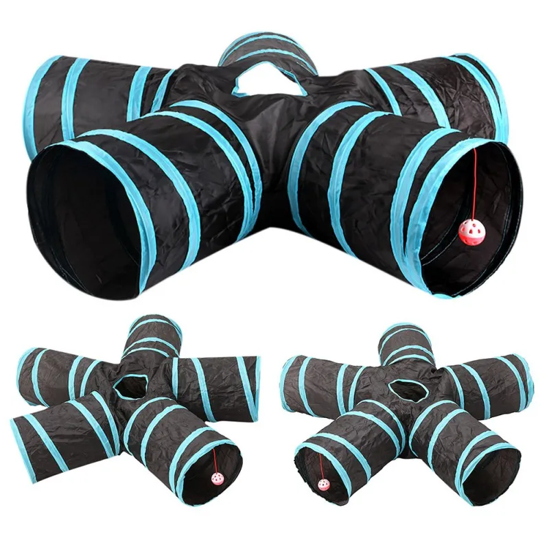 Игрушка-туннель для кошек 5 способов Складная портативная игрушка домашних