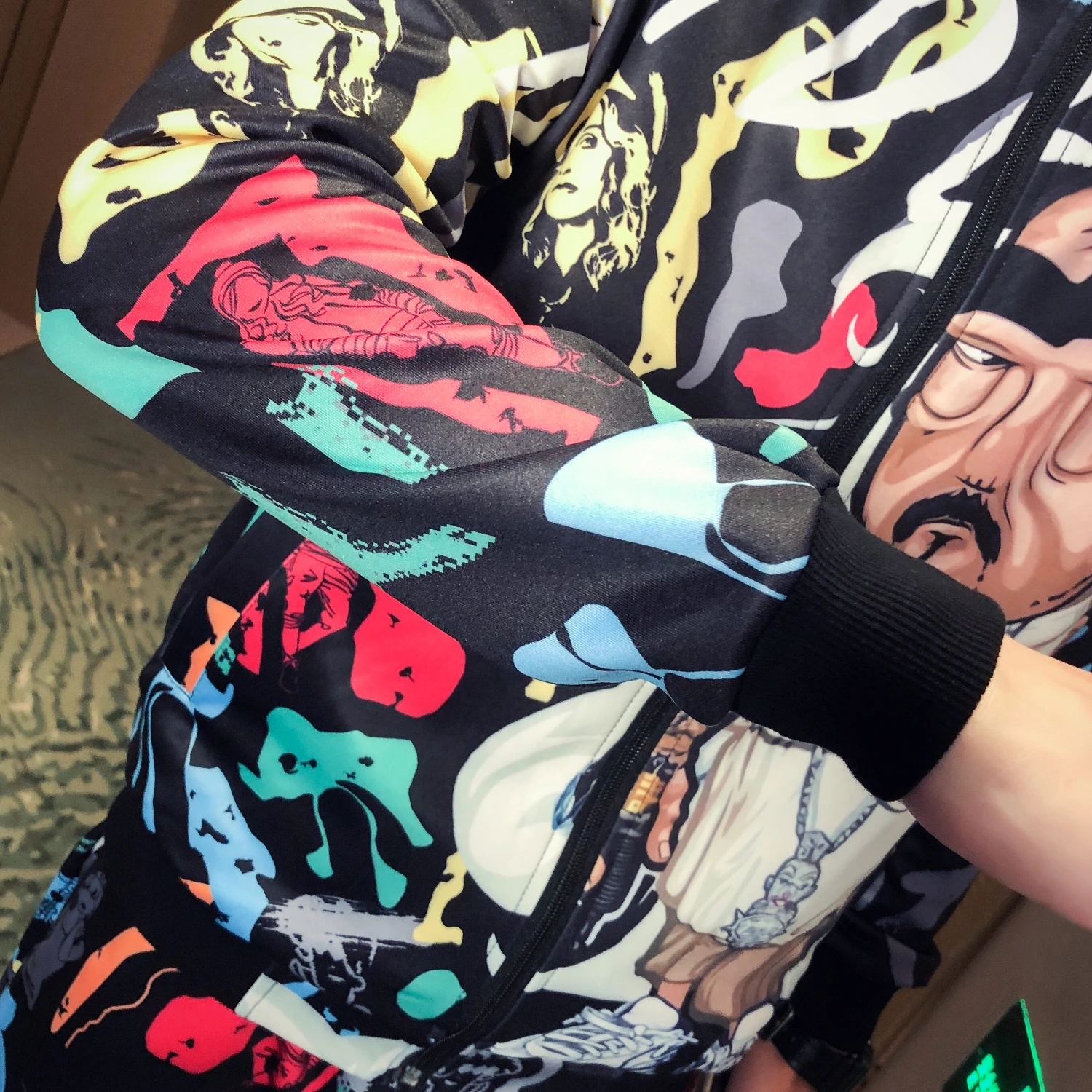 Elastic Waist Pants Men's Floral Sets Fashion Jacket+Pants Men 2 Pieces Slim Fit Casual Tracksuit Clothing High Quality | Мужская