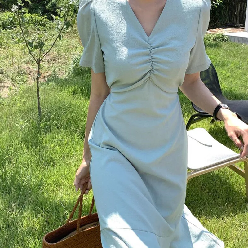 

Женское винтажное платье средней длины, однотонное повседневное элегантное платье с принтом в стиле пэчворк и поясом на лето