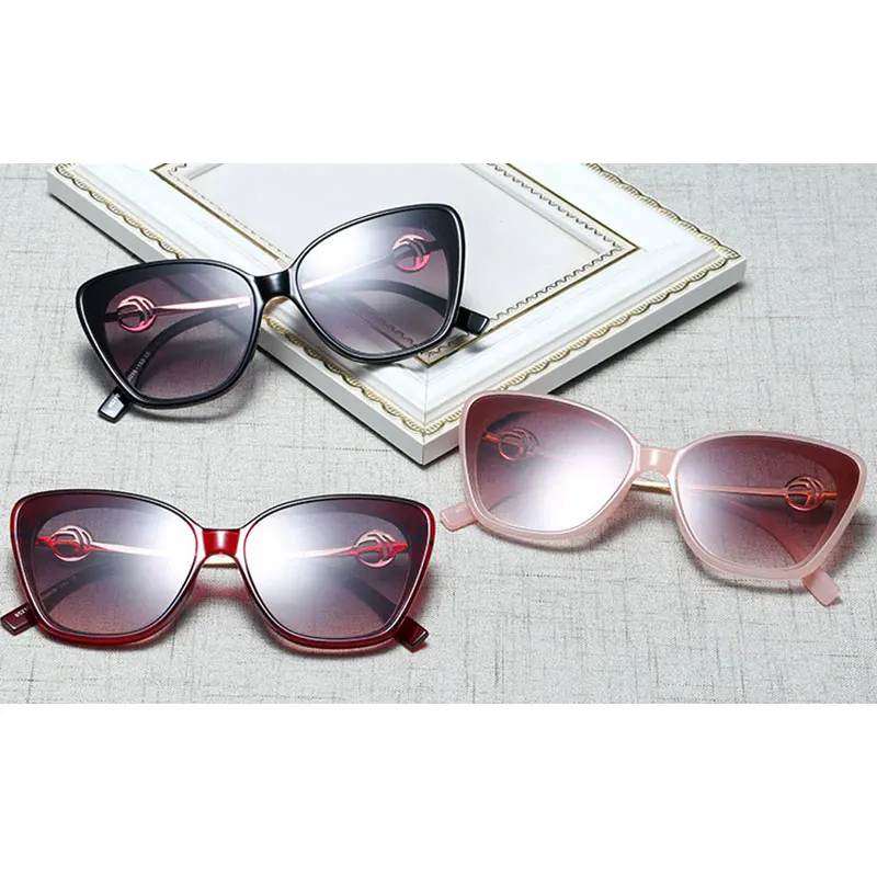 Очки солнцезащитные женские кошачий глаз модные большие брендовые Роскошные