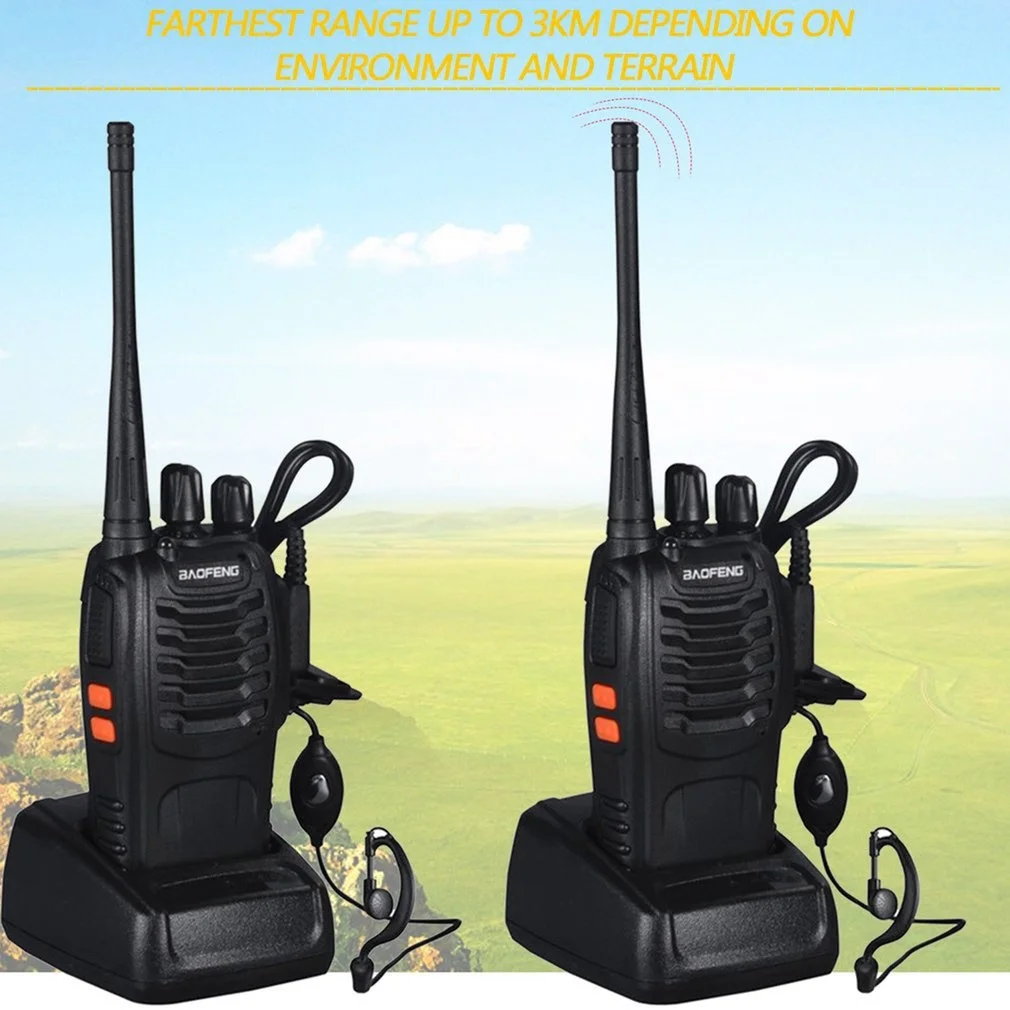 

2 PCS Baofeng BF-888S Walkie Talkie 5W Two-way radio Portable CB Radio UHF 400-520MHz Comunicador Transmitter Transceiver