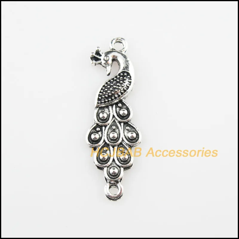 Новинка 10 шт. Тибетский серебристый цвет животных подвески в виде павлинов