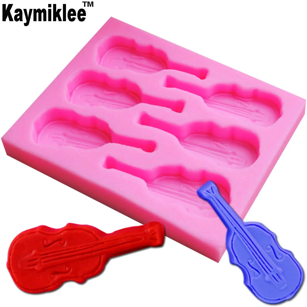 Kaymiklee F1027 Гитары торт шоколадный смолы силиконовые формы для выпечки инструменты