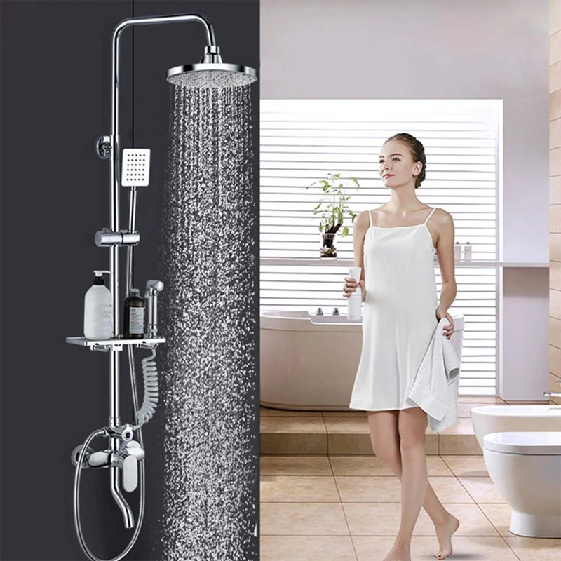 

Rain Shower Head 6in High Pressure Showerhead,Tool Free Installation- with Large Spray Surfaces and Nozzles for Delicate