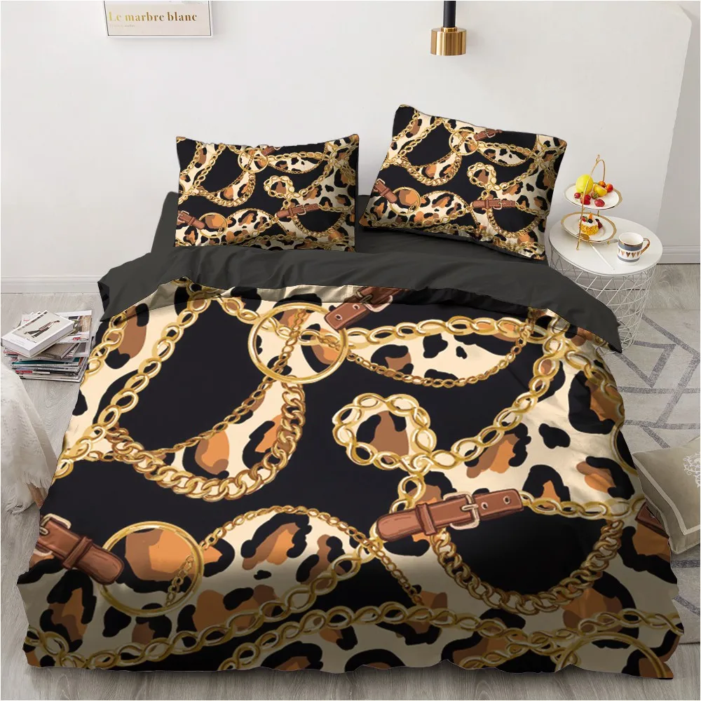3D Bedding Sets Leopard Custom Duvet Quilt Cover Set Comforter Bed Linen Pillowcase King Queen Full Size 140*210 Home Texitle | Дом и сад