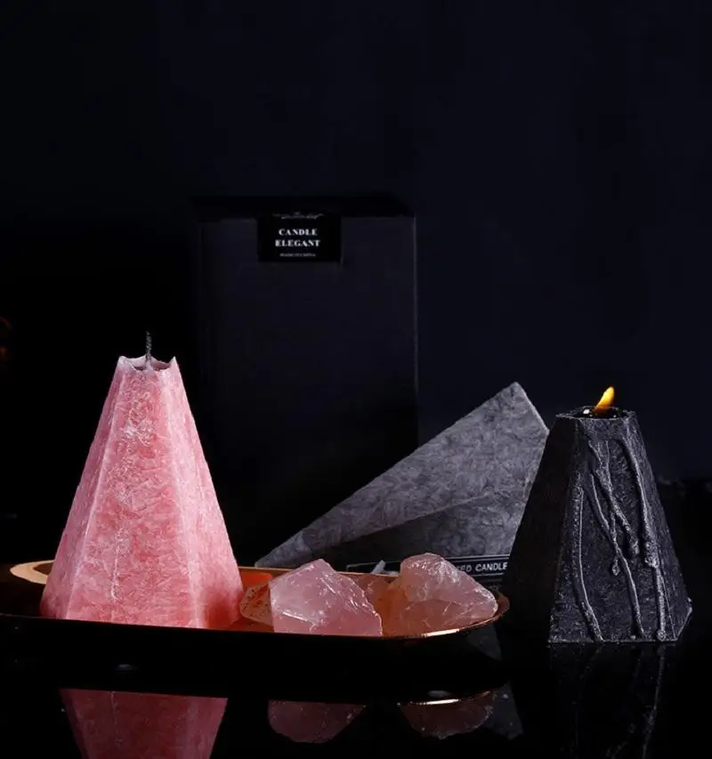 

Nordic Geometric Cone Scented Candles Jasmine Rose Aromatherapy Essential Oil Candle Long Lasting Home Bedroom Candles