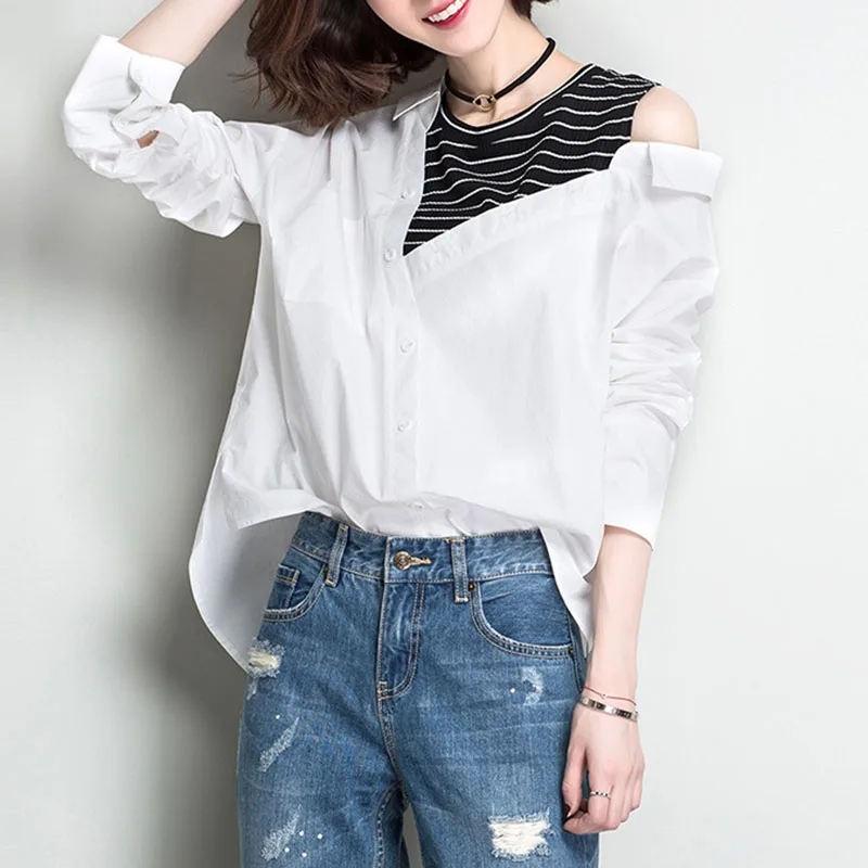 Chicever мода плед Топ женский сексуальный длинным рукавом и открытыми плечами Для