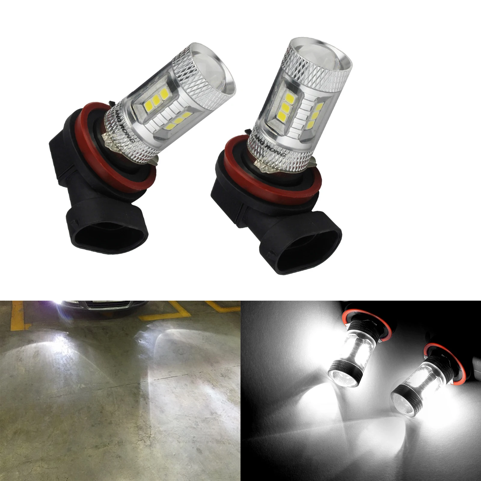 ANGRONG 2x H11 H8 Лампа 15 Вт LED Sidelight противотуманная фара дневная лампа DRL белая