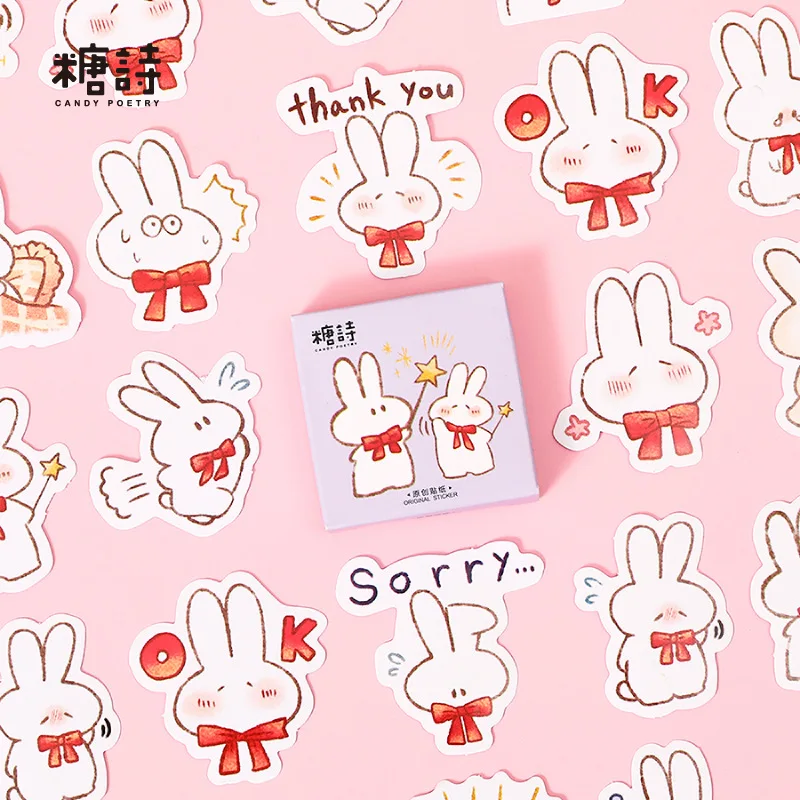 

45pcs Kawaii Stationery Stickers Magic Snow Rabbit Diary Planner Decorative Mobile Stickers Scrapbooking DIY Craft Stickers