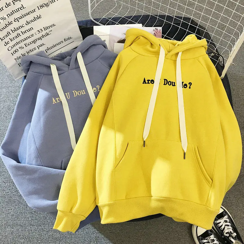 

Осенняя флисовая толстовка с длинным рукавом, Женская Повседневная Свободная одежда, женские модные пуловеры, толстовка с капюшоном, плотн...