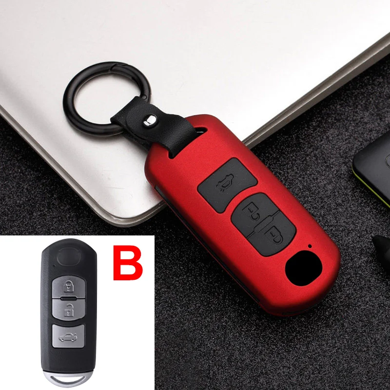 B Red ABS+ силиконовый чехол для ключей от машины Fob крышка для Mazda 3 Mazda 6 CX-3 CX-5 CX5 CX 5 CX-7 CX-9 Atenza Axela аксессуары - Название цвета: B Red