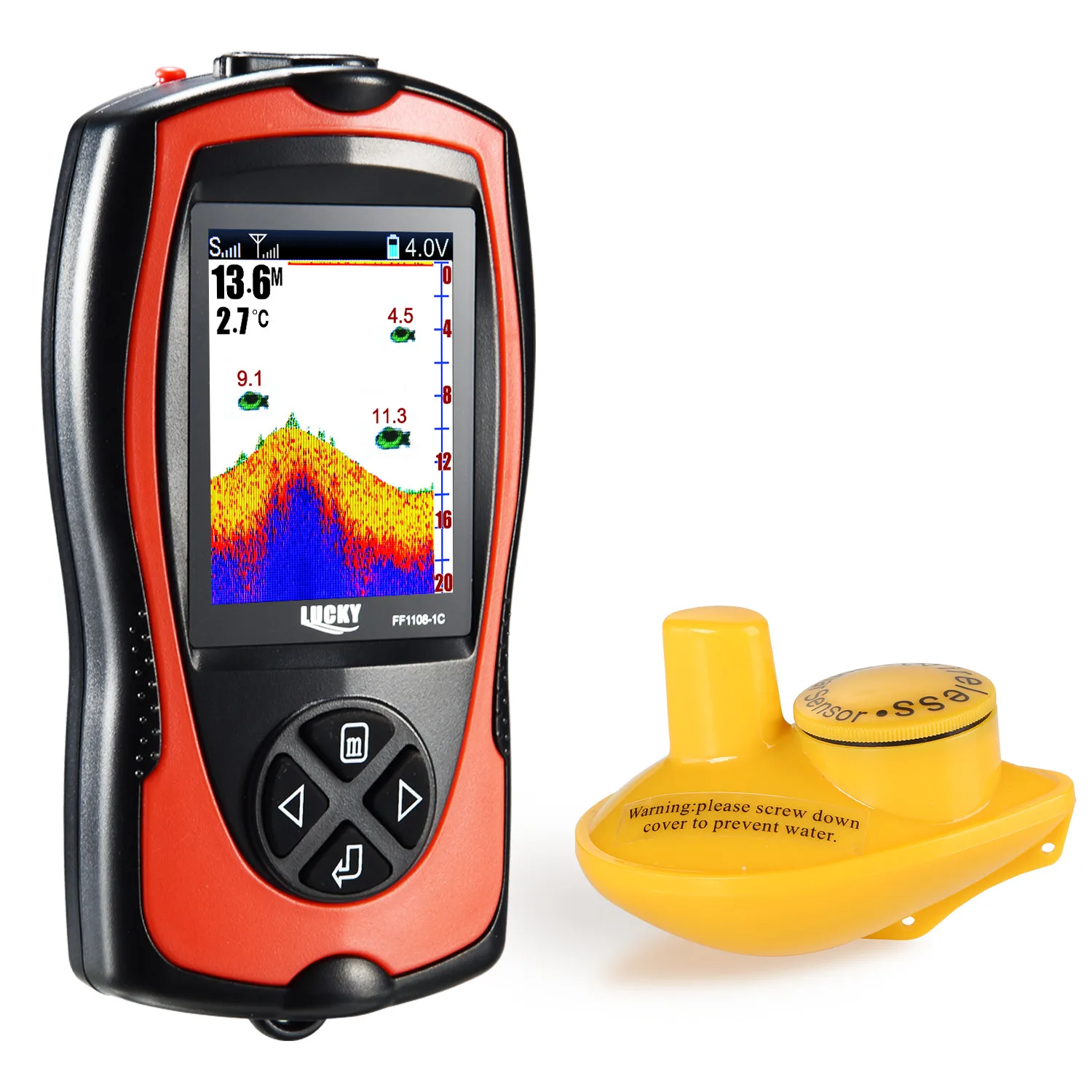 

Outdoor Trail Game Portable Built-in lithium battery Wireless Fishing Sonar Sounder Alarm Transducer Fishfinder Echo Sounder