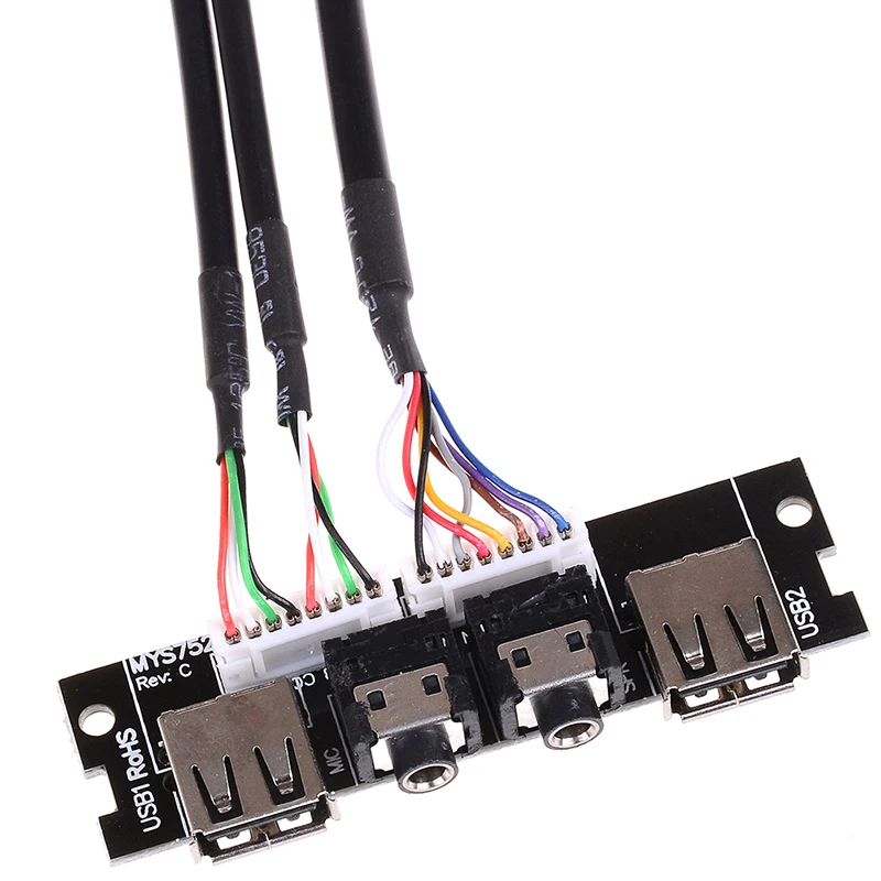 

1 * аудиокабель для ПК, чехол для компьютера, передняя панель, USB 2,0, аудиопорт, микрофон, кабель для подключения материнской платы